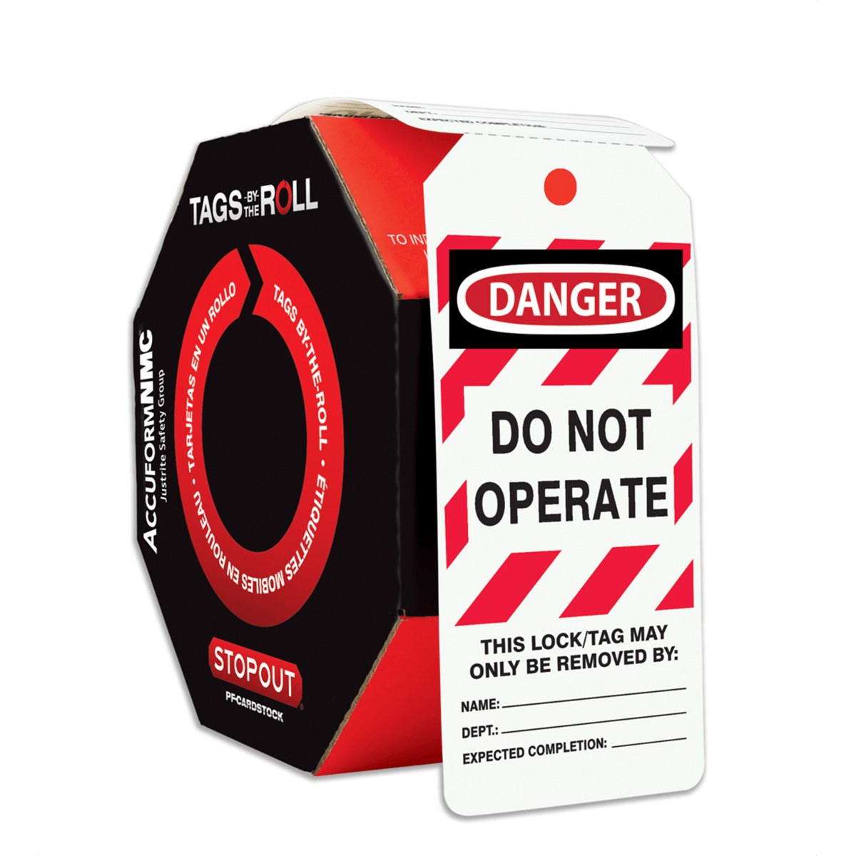 ACCUFORM TAR404 TAGS BY THE ROLL (100) "DANGER: DO NOT OPERATE"