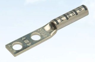 PENN BBLZ-3D-2TC14E2 Copper Compression Lug - Long Barrel, Two Hole Tongue with Inspection Window 3 AWG