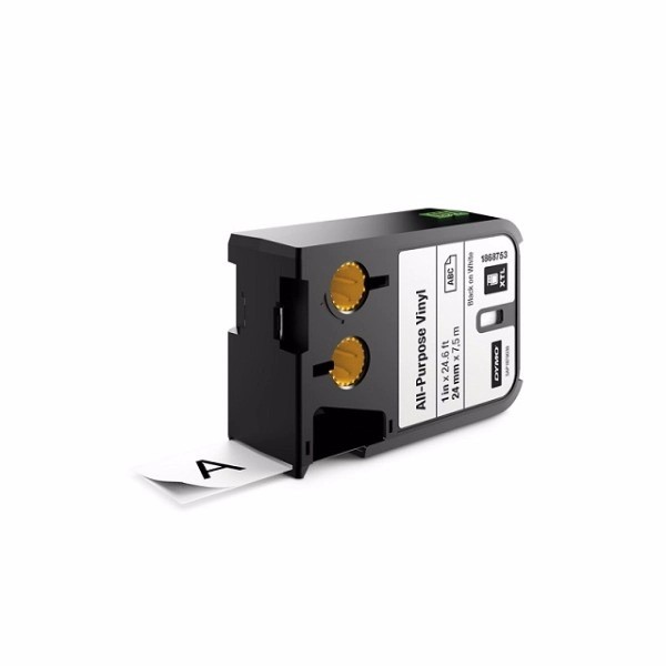 DYMO 1868753 DYMO XTL 1" (24 mm) ALL-PURPOSE VINYL BLACK ON WHITE CARTRIDGE